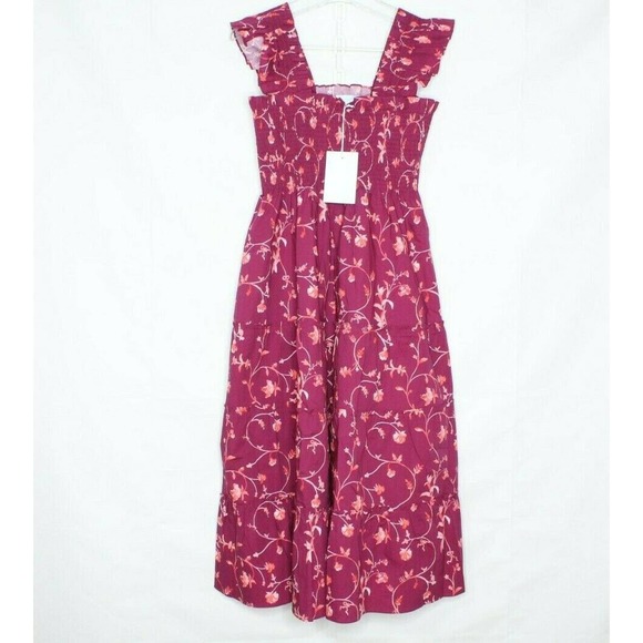 Hill House The Ellie Nap Dress Burgundy Botanical Women's Dresses  Size XS, S - Picture 5 of 10